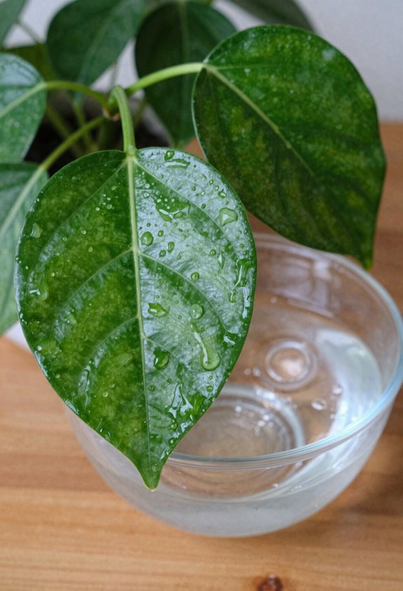 7 Easy Ways to Make Your Indoor Plant Leaves Shine 2 rinse leaves in lukewarm water