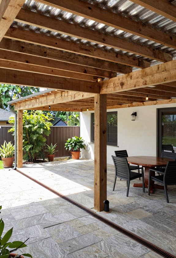 How to Build Your Own Covered Patio in 3 Steps 3 roofing drainage finishing details