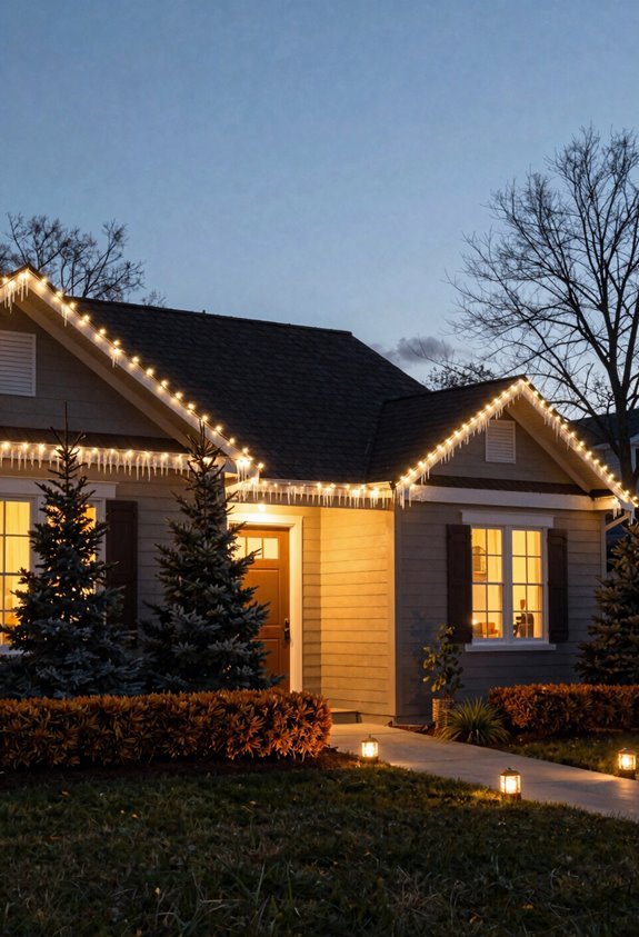 7 Outdoor Xmas Lighting Ideas to Transform Your Yard 2 roofline lighting with c7 c9 bulbs