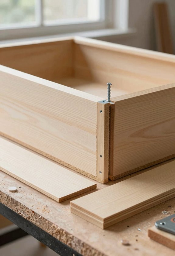 10 Steps to Build a Raised Planter Box 4 sanded slats painted before assembly