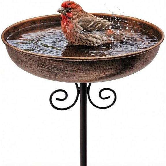 10 Best Bird Baths for 2026 (Feathered Friends Approved) 8 small metal bird bath stake