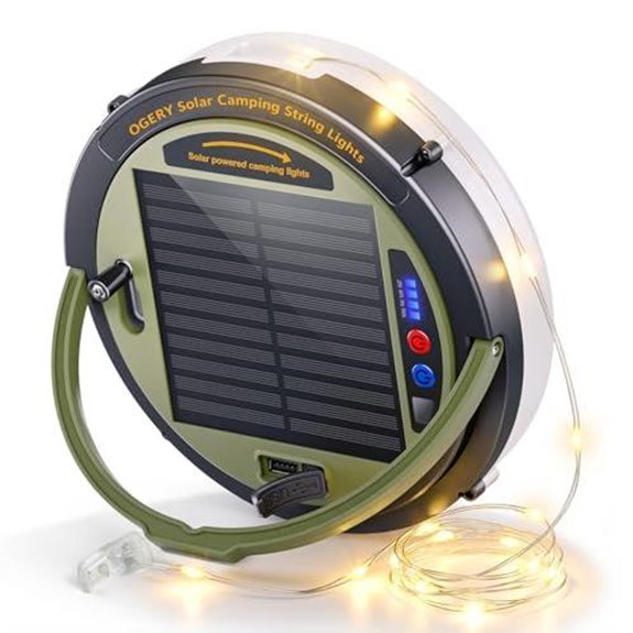 solar camping string lights 5400mah