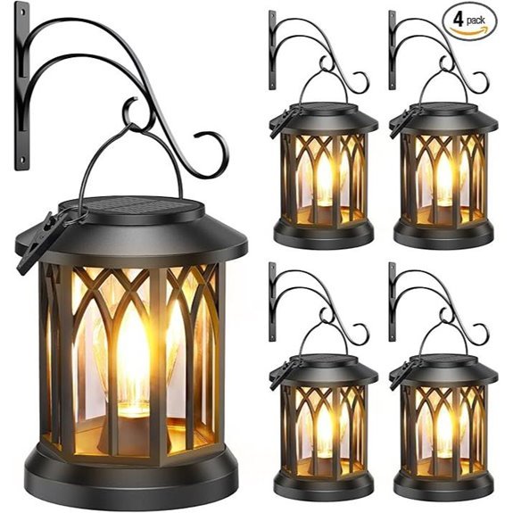 solar lanterns waterproof 4 pack wall mountable