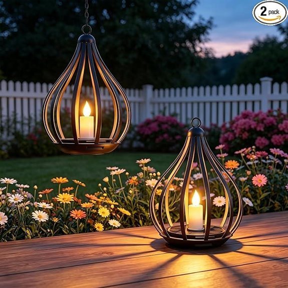 solar lanterns waterproof flickering flames