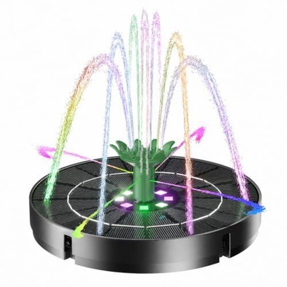 solar powered bird bath fountain with lights