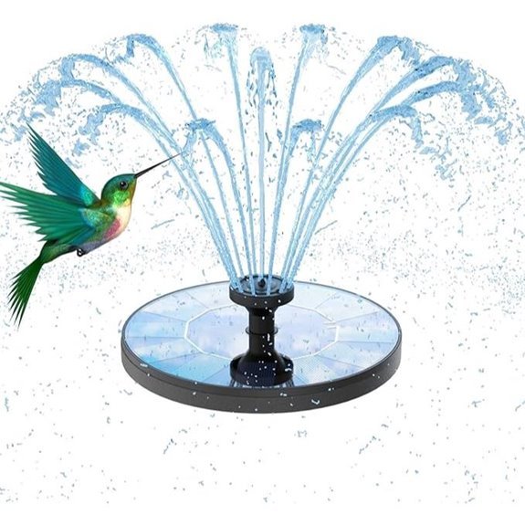 solar powered bird bath fountain with six nozzles