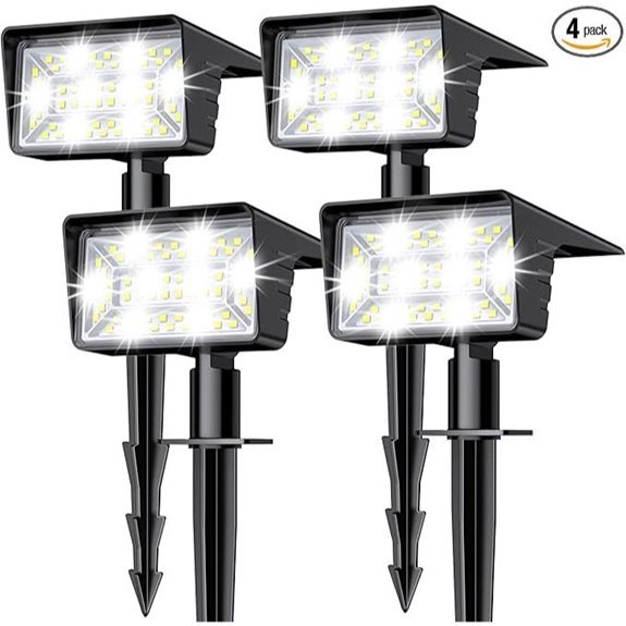 solar powered outdoor spotlights waterproof 4 pack