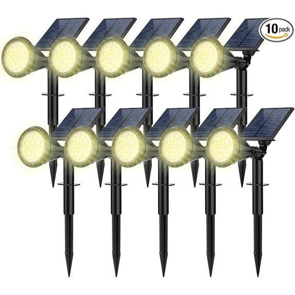 solar spot lights outdoor 10 pack warm white