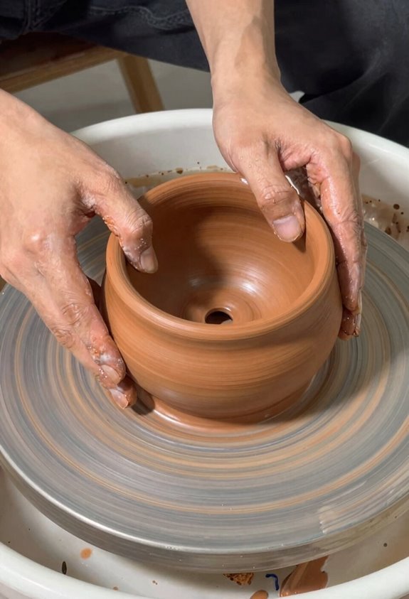 How to Make Terracotta Pots in 7 Steps 4 solid clay base with drainage hole