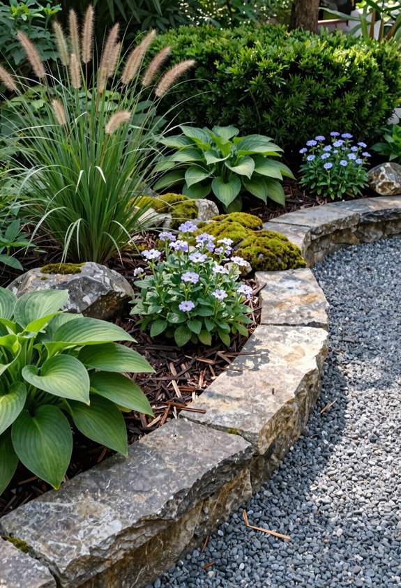 5 Creative Garden Edging Ideas 5 stone and plant living borders