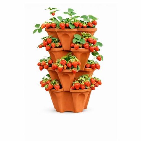 terracotta 4 tier stackable planter