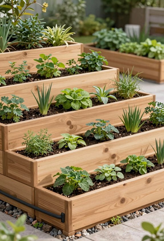 7 Simple Garden Box Ideas for Beginners 5 tiered elevated durable garden boxes