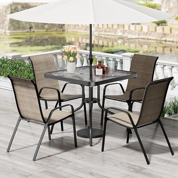 11 Best Patio Table and Chairs for 2026 4 tlsunny 5 piece set metal table textilene chairs