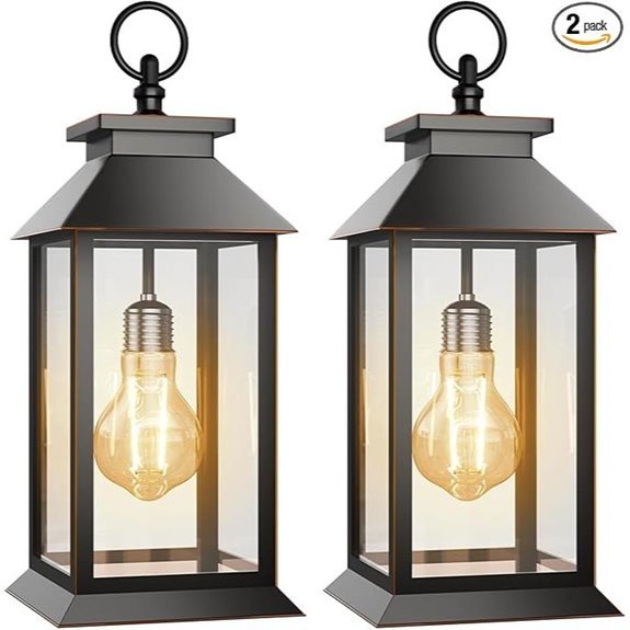 two pack solar hanging lanterns