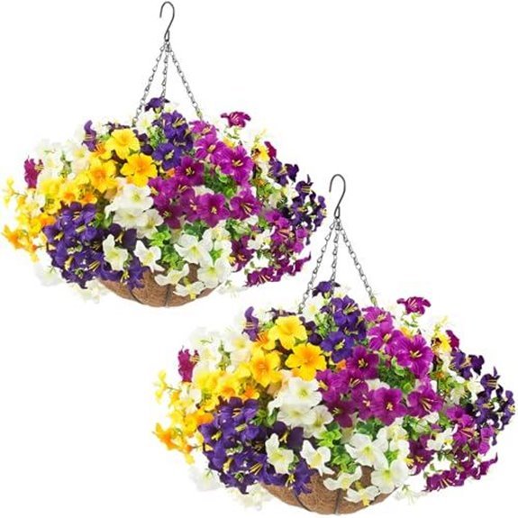 5 Best Outdoor Artificial Hanging Baskets for 2026 1 two sets artificial flowers hanging