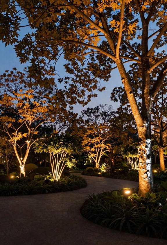 7 Garden Lighting Ideas to Transform Your Outdoor Space 2 uplight and moonlit tree sculpture