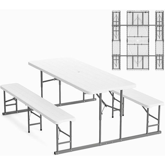 7 Best Picnic Tables for 2026 5 vingli white folding picnic table