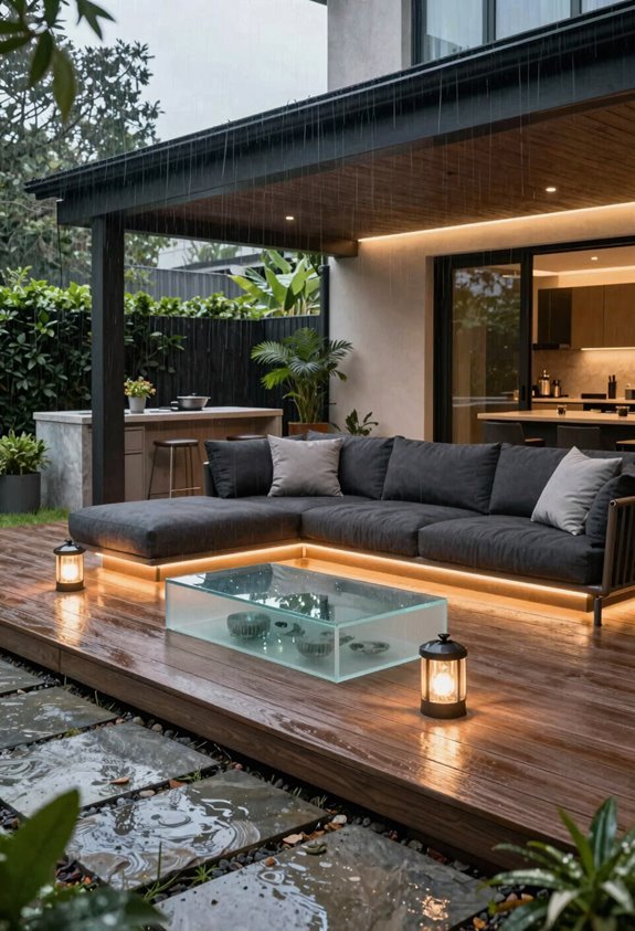 watertight ceiling with gutters