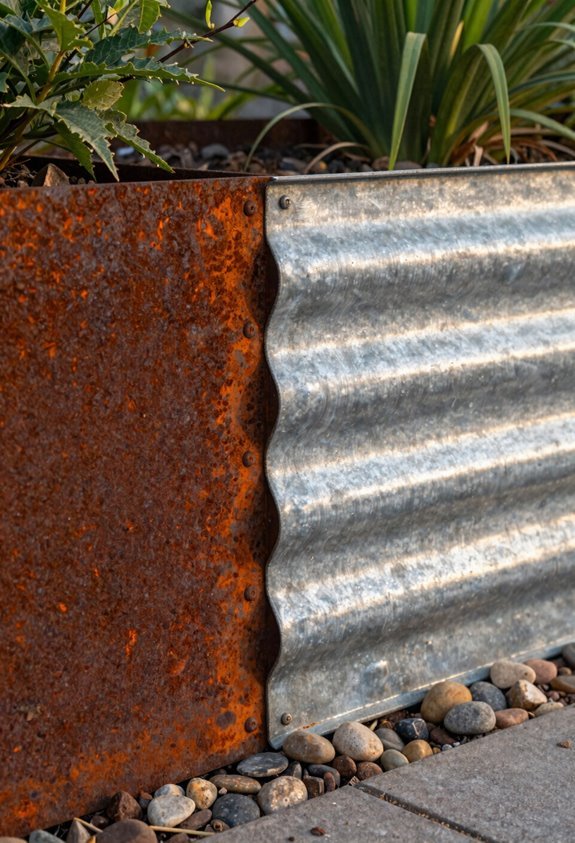 5 Creative Garden Edging Ideas 3 weathered steel garden edging options
