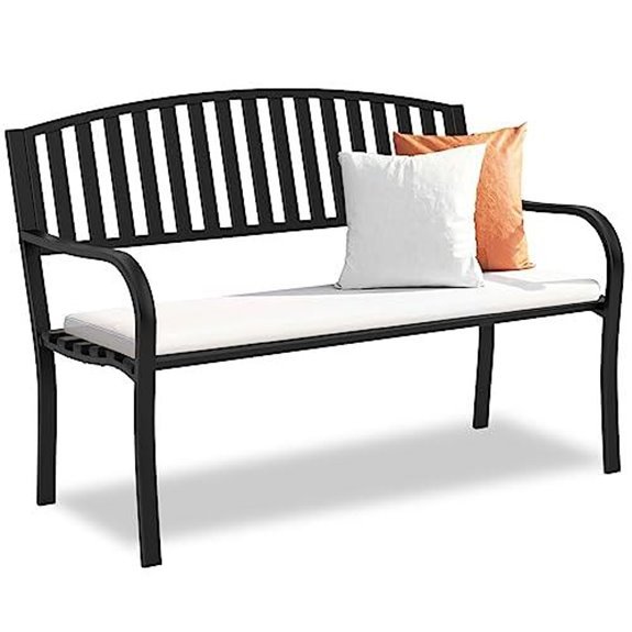 weatherproof wrought iron garden bench