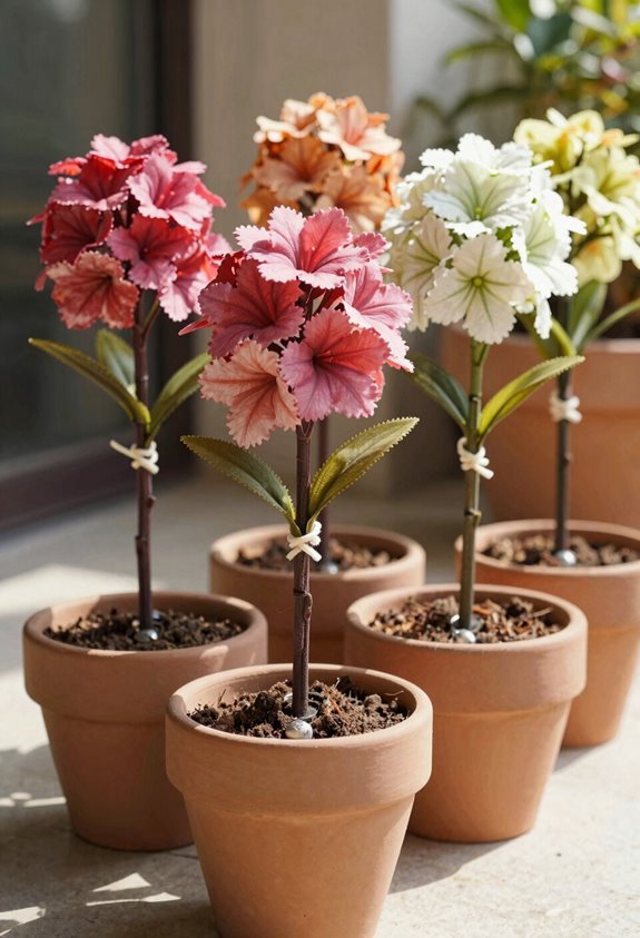 weighted pot anchored floral arrangements