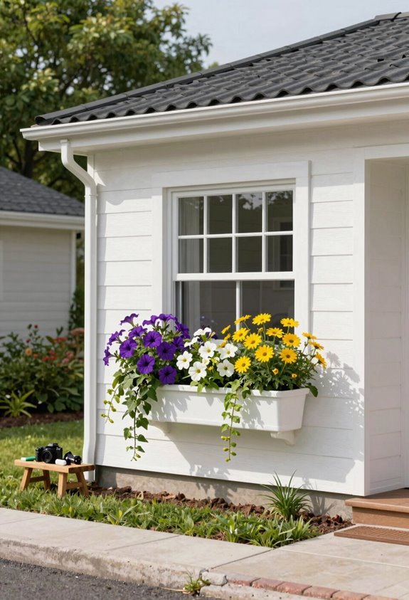 window boxes pine paint drainage elevation