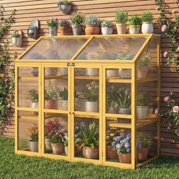 wooden cold frame greenhouse cabinet