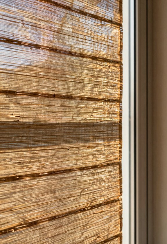 10 Ways to Decorate Patio Doors That Transform Your Space 4 woven blinds for light texture