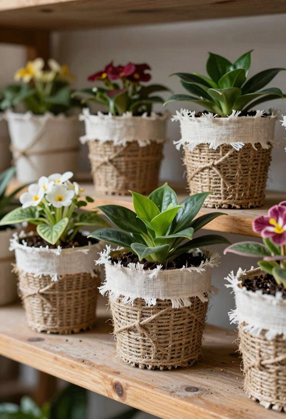 7 Flower Pot Decoration Ideas to Transform Your Plants 2 wrap pots with natural fibers